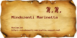 Mindszenti Marinetta névjegykártya